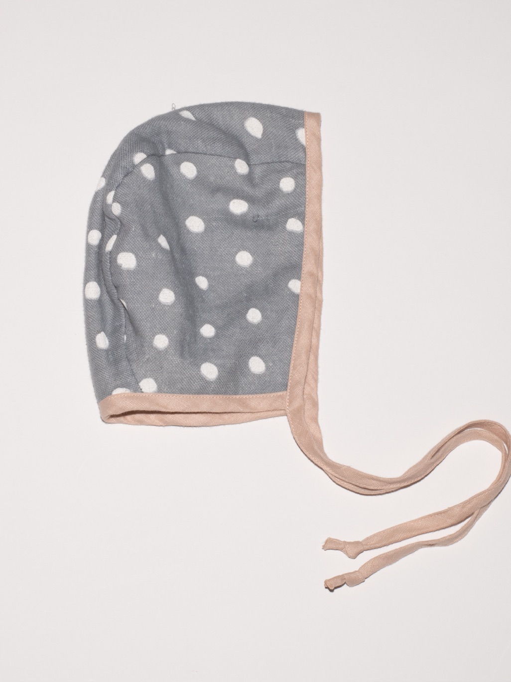 Briar Baby Grey And Pink Polka Dot Bonnet — image 4 of 4